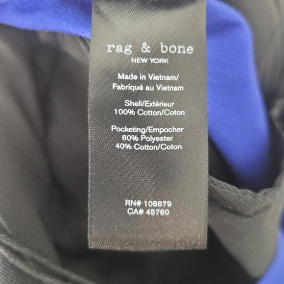 Rag & Bone Sands Cotton Twill Cargo Pants High Waist Bright Blue Size 8 NWT - Picture 11 of 13